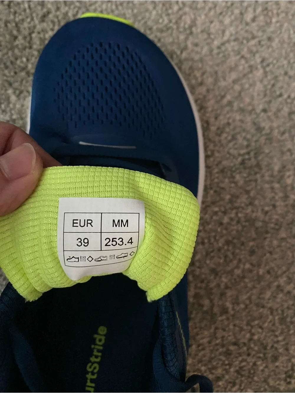 Women’s Navy Athletic Sneakers with Neon Yellow Accents